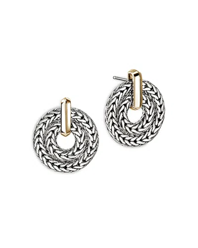 John Hardy 14k Yellow Gold & Sterling Silver Icon Woven Link Drop Earrings In Metallic