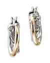 John Hardy Essential Crossover Hoop Earring In Gold/silver