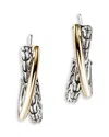 John Hardy 14k Yellow Gold & Sterling Silver Jh Essentials Crossover Earrings In Silver/gold