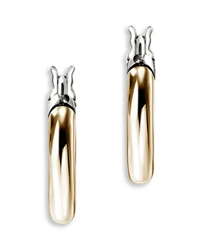 John Hardy 14k Yellow Gold & Sterling Silver Jh Essentials Crossover Hoop Earrings In Gold/silver
