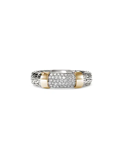 John Hardy 14k Yellow Gold & Sterling Silver Jh Essentials Diamond Pave Band In Metallic