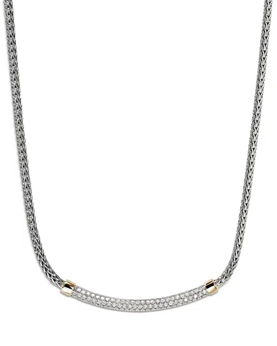 John Hardy 14k Yellow Gold & Sterling Silver Jh Essentials Diamond Pave Collar Necklace, 16-18 In Metallic