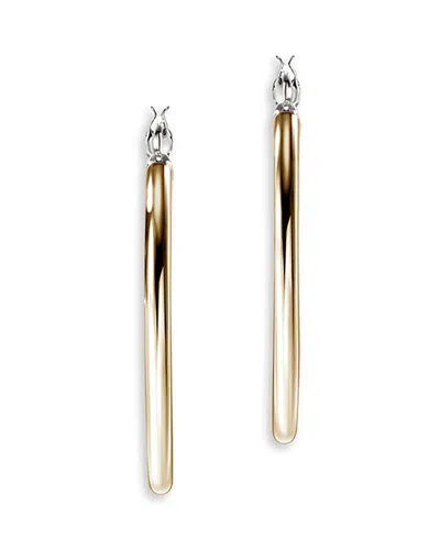 JOHN HARDY 14K YELLOW GOLD & STERLING SILVER JH ESSENTIALS HOOP EARRINGS