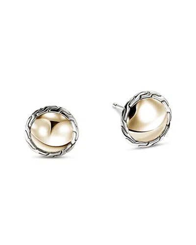 JOHN HARDY 14K YELLOW GOLD & STERLING SILVER JH ESSENTIALS STUD EARRINGS