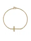 John Hardy 14k Yellow Gold Cross-embellishment Bracelet In Gold
