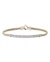 John Hardy 14k Yellow Gold Essentials Diamond Pave Link Bracelet In Burgundy