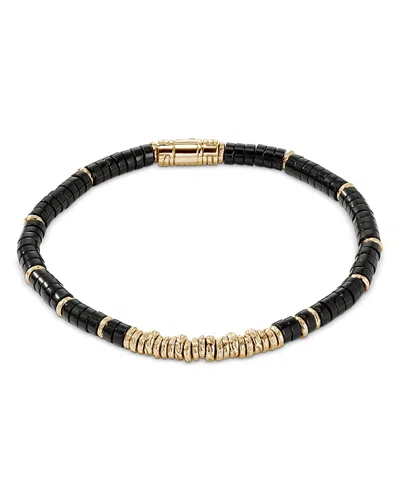 John Hardy 14k Yellow Gold Heishi Onyx Bracelet In Black