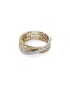 John Hardy 14k Yellow Gold Jh Essentials Diamond Pave Crossover Ring In Metallic