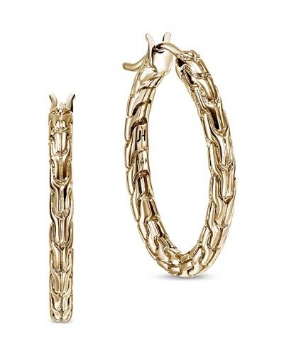 John Hardy 14k Yellow Gold Jh Essentials Textured Hoop Earrings In Pattern