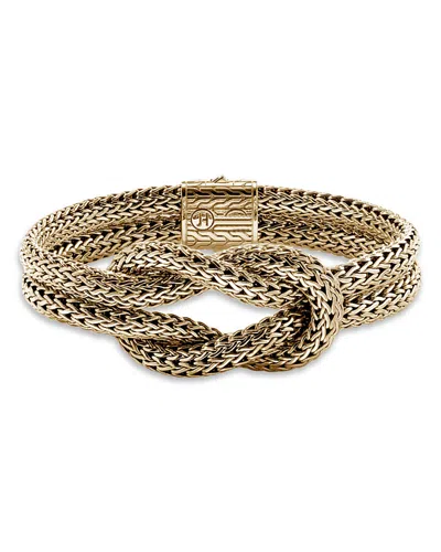 John Hardy 14k Yellow Gold Love Knot Chain Link Statement Bracelet