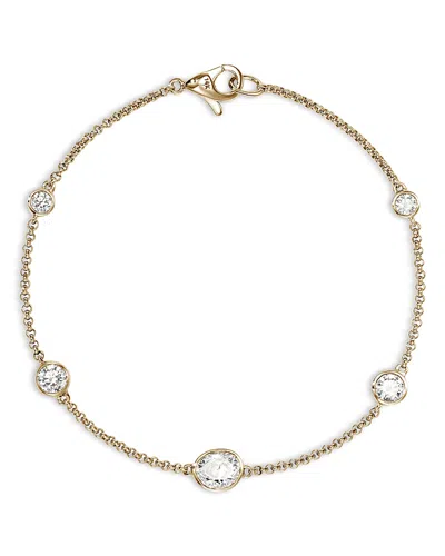 John Hardy 14k Yellow Gold Lovestruck Lab Grown Diamond Bezel Station Chain Bracelet