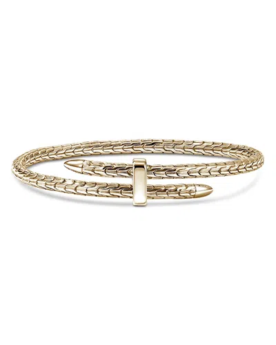 John Hardy 14k Yellow Gold Spear Flex Cuff Bypass Bracelet