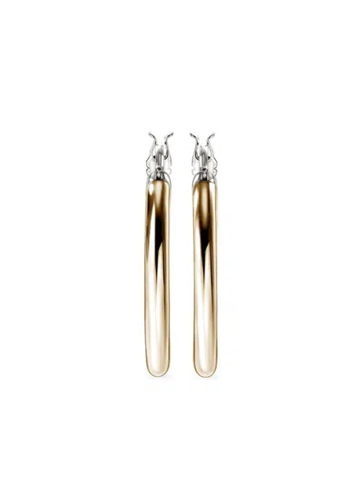 John Hardy 14kt Gold Jh Essential Hoop Earrings In Silver