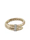 John Hardy 14k Yellow Gold Spear Diamond Wrap Bypass Ring