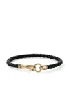 John Hardy 14kt Yellow Gold And Leather Bracelet In Black