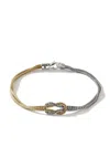 John Hardy 14kt Yellow Gold And Silver Manah 1.8mm Double-row Bracelet In Multi
