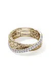 John Hardy 14k Yellow Gold Jh Essentials Diamond Pave Crossover Ring In Metallic