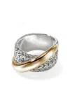 John Hardy 14k Yellow Gold & Sterling Silver Jh Essentials Crossover Ring In Silver