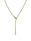 John Hardy 14kt Yellow Gold Naga Lariat White Diamonds Necklace In Gold