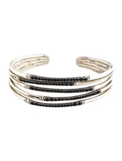 Pre-owned John Hardy 1.67ctw Sapphire Bamboo Cuff Bracelet, 6.75" In Multicolor