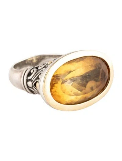 Pre-owned John Hardy 16.80ct Citrine Jaisalmer Cocktail Ring In Multicolor