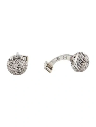 Pre-owned John Hardy 1.76ctw Diamond Ball Cufflinks In Multi