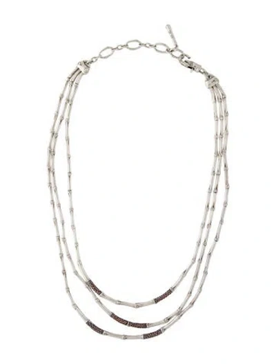 Pre-owned John Hardy 1.76ctw Sapphire Bamboo Necklace, 19" In Multi
