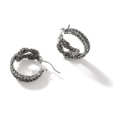 John Hardy Love Knot Hoop Earring In Silver