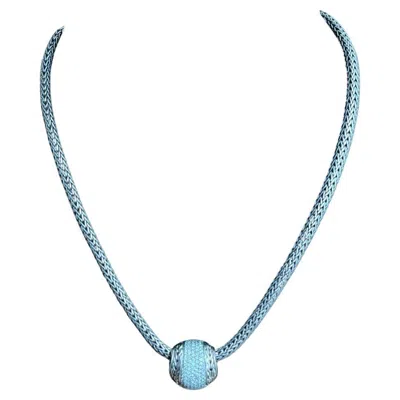 Pre-owned John Hardy 18" Sterling Silver & 18k Gold Diamond Pendant Necklace In Multi