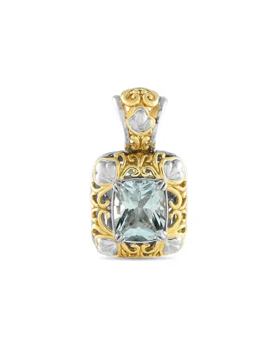 Pre-owned John Hardy 18k 4.00 Ct. Tw. Aquamarine Pendant (authentic Pre-loved) In Gold
