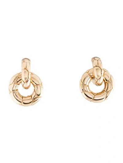 Pre-owned John Hardy 18k Bamboo Drop Earrings In Multi
