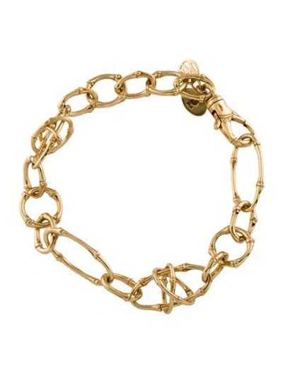 Pre-owned John Hardy 18k Bamboo Link Bracelet, 7" In Multi