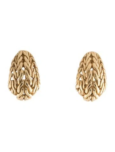 Pre-owned John Hardy 18k Classic Chain Buddha Belly Earclips In Multicolor