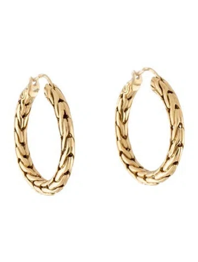 Pre-owned John Hardy 18k Classic Chain Hoop Earrings In Multicolor