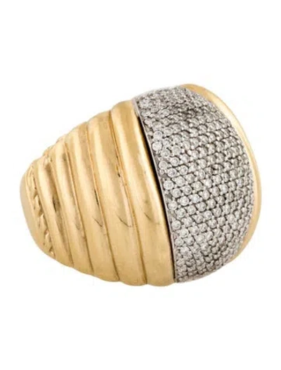 Pre-owned John Hardy 18k Diamond Bedeg Cocktail Ring In Multicolor