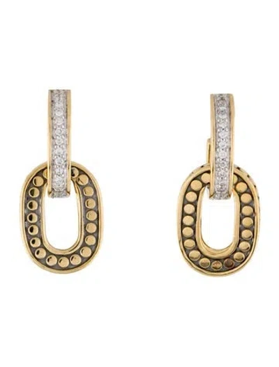 Pre-owned John Hardy 18k Diamond Drop Earrings In Multi
