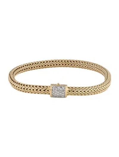 Pre-owned John Hardy 18k Diamond Icon Link Bracelet In Multi