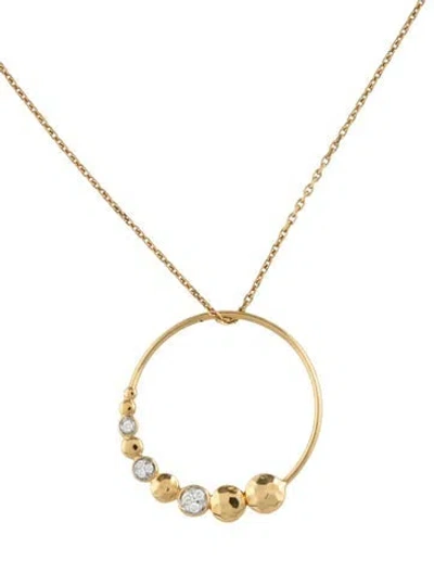 Pre-owned John Hardy 18k Diamond Pendant Necklace, 18" In Multicolor
