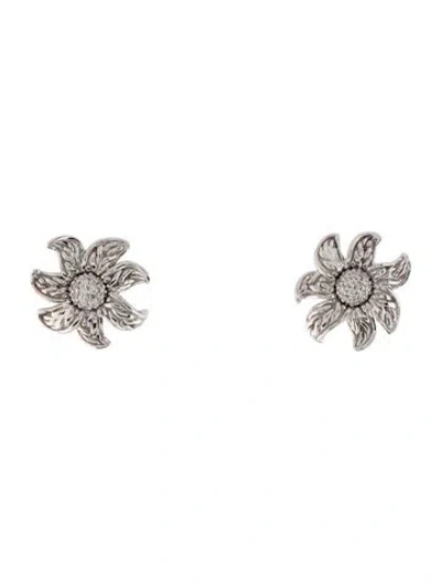 Pre-owned John Hardy 18k Diamond Stud Earrings In Multi
