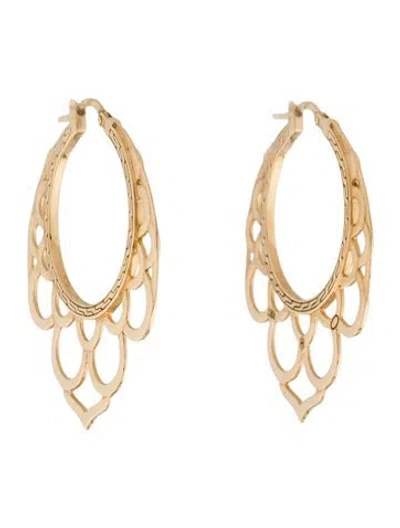 Pre-owned John Hardy 18k Lace Hoop Earrings In Multi