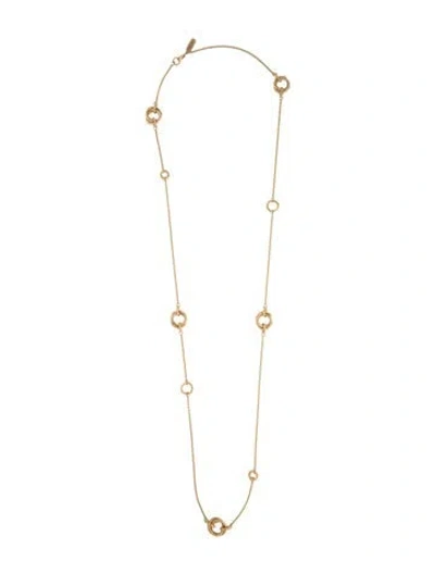 Pre-owned John Hardy 18k Linked Bamboo Station Necklace, 35.5" In Multicolor