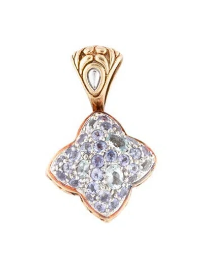 Pre-owned John Hardy 18k Tanzanite & Aquamarine Pendant In Multi