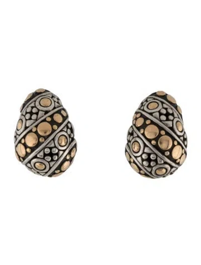 Pre-owned John Hardy 18k Two-tone Earclips In Multi