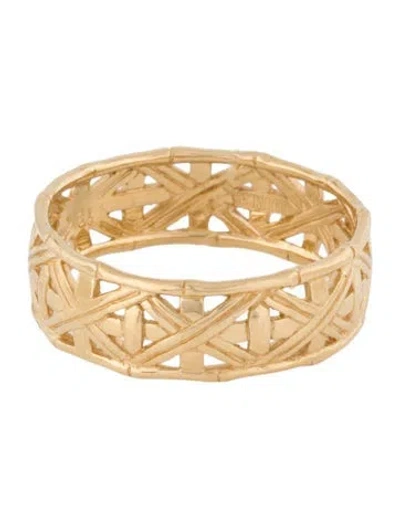 Pre-owned John Hardy 18k Vannerie Basket Weave Band In Multi