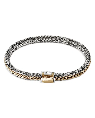 John Hardy 18k Yellow Gold & Sterling Silver Icon Reversible Bracelet In Metallic