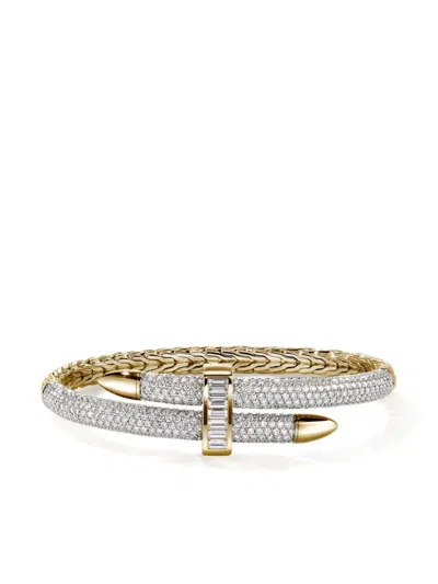 John Hardy Artisan Series Spear Flex Cuff Bracelet In White Diamond