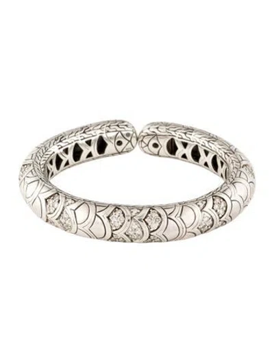 Pre-owned John Hardy 2.31ctw Diamond Naga Slim Flex Cuff Bracelet, 6" In Multi