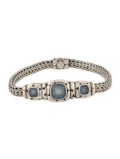 Pre-owned John Hardy 6.28ctw Topaz Batu Kali Station Bracelet, 7" In Multi
