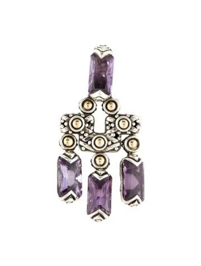 Pre-owned John Hardy 8.06ctw Amethyst Batu Sari Chandelier Pendant In Multicolor