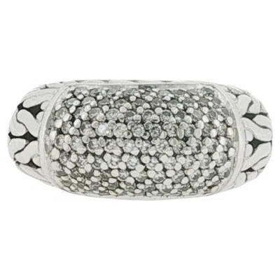 Pre-owned John Hardy 925 Sterling And 18k Classic Chain Diamond Dome Ring Size 7 In Multiple